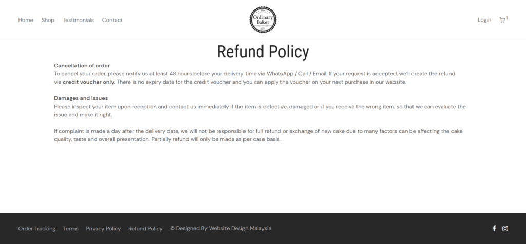 wowonini ecommerce refund policy